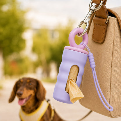 Ortekor Clip-On Dog Poop Bag Dispenser for Daily Walks - Compact Leash Waste Bag Holder That Keeps Bags Ready