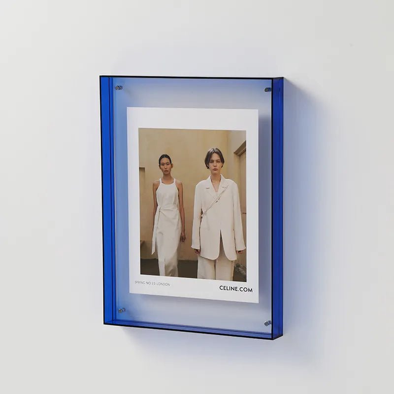 Colored Acrylic Picture Frame – Modern Transparent Photo Display for Wall or Desktop – 4x6 to 8x10 in – Contemporary Home Decor