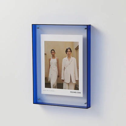 Colored Acrylic Picture Frame – Modern Transparent Photo Display for Wall or Desktop – 4x6 to 8x10 in – Contemporary Home Decor