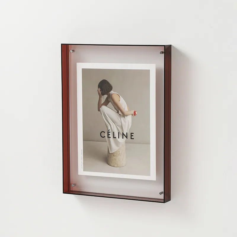 Colored Acrylic Picture Frame – Modern Transparent Photo Display for Wall or Desktop – 4x6 to 8x10 in – Contemporary Home Decor