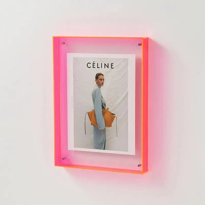 Colored Acrylic Picture Frame – Modern Transparent Photo Display for Wall or Desktop – 4x6 to 8x10 in – Contemporary Home Decor