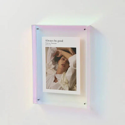Colored Acrylic Picture Frame – Modern Transparent Photo Display for Wall or Desktop – 4x6 to 8x10 in – Contemporary Home Decor