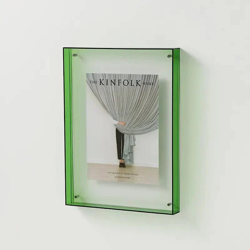 Colored Acrylic Picture Frame – Modern Transparent Photo Display for Wall or Desktop – 4x6 to 8x10 in – Contemporary Home Decor