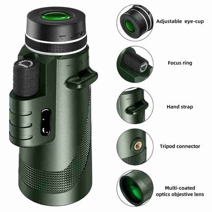Handheld Telescope Monocular with HD Optics for Wildlife Viewing, Outdoor Events, Nature Watching | Pocket-Size Spotting Scope for Travel &
