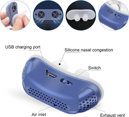 Nasal Sleep Aid Device for Snoring Relief and Better Breathing – Compact, Maskless Design for Home or Travel