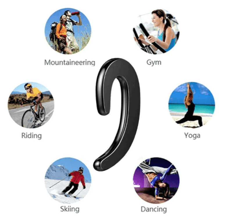 Open-Ear Wireless Earbuds Bone Conduction Technology for Running Cycling Workout Sports Bluetooth 5.0 Lightweight Sweatproof