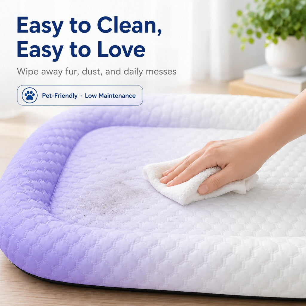 Ortekor Cool-Touch Gradient Pet Cooling Bed for Summer Naps - Breathable Bolster Rest Mat for Cats & Small Dogs