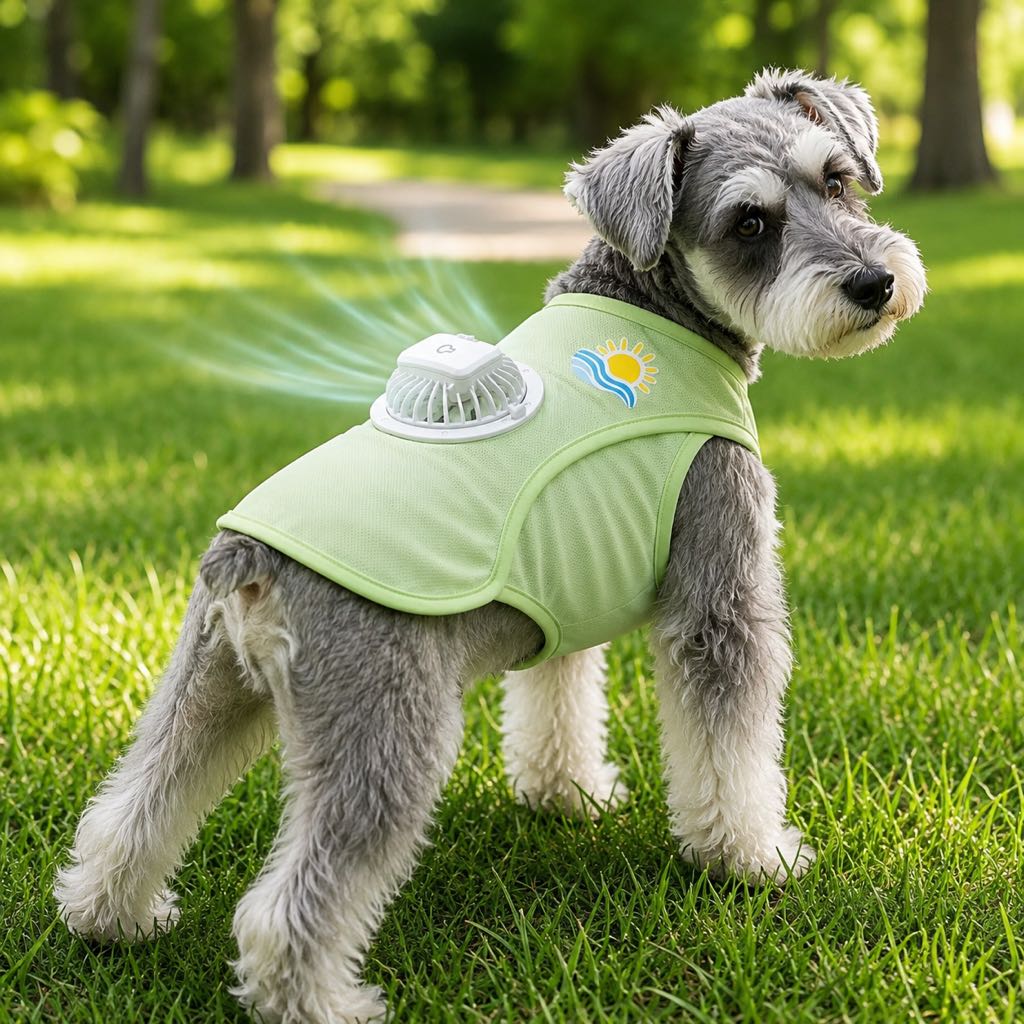 Ortekor Cooling Fan Dog Summer Vest for Walks & Outdoor Heat Relief - Lightweight Sun Shirt for Small & Medium Dogs