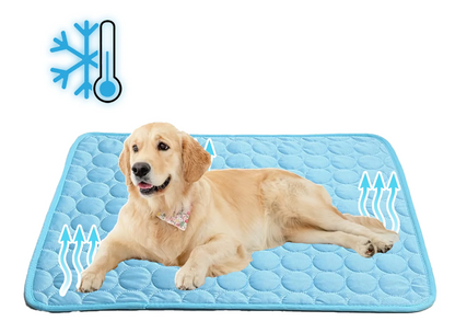 Self-Cooling Pet Mat Breathable Heat-Reflective Fiber Pad for Dogs & Cats Summer Comfort Portable Travel Indoor Outdoor No Refrigeration