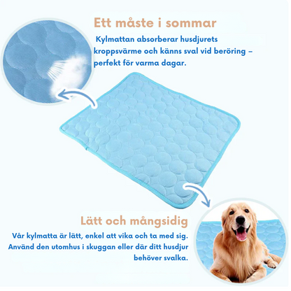 Self-Cooling Pet Mat Breathable Heat-Reflective Fiber Pad for Dogs & Cats Summer Comfort Portable Travel Indoor Outdoor No Refrigeration