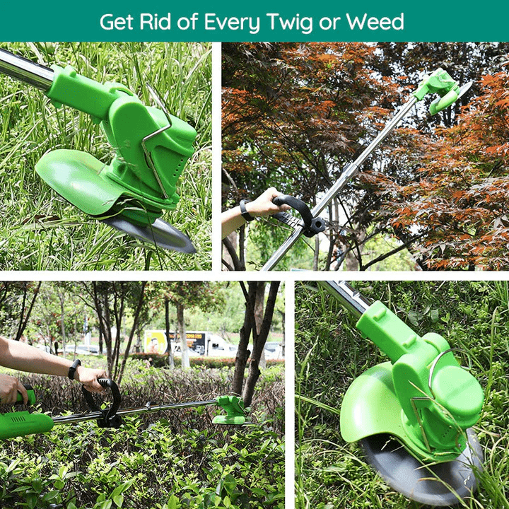 Electric Weed Eater, Electric Weed Wacker, Battery Powered Grass Cutter, Lightweight Battery Weed Trimmer with Blades