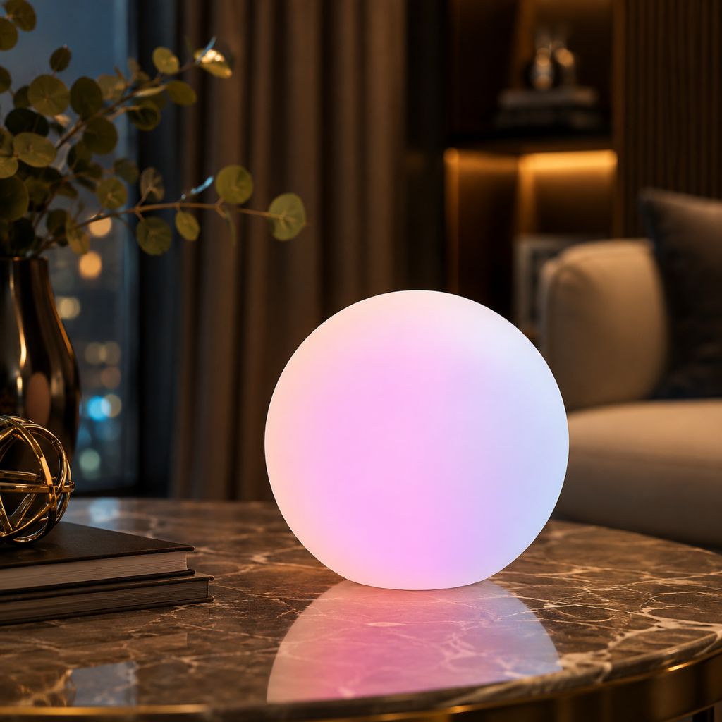 Rechargeable LED Globe Lamp with Remote – 16 Color Modes, Weather-Resistant for Indoor & Outdoor Ambient Lighting
