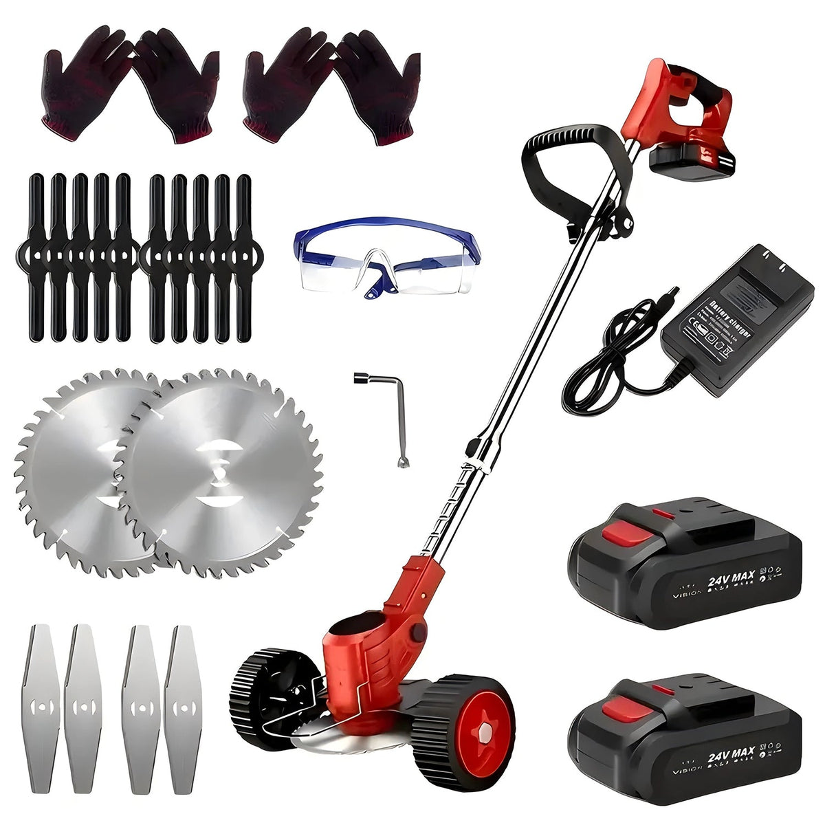 Electric Weed Eater, Electric Weed Wacker, Lawn Edger for Flower Beds, Battery Powered Grass Cutter, Brushless Battery Weed Trimmer