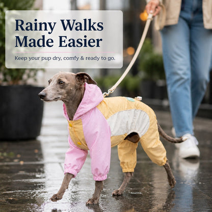 Ortekor Waterproof Dog Rain Suit for Rainy Walks - Full-Body Mud & Splash Protection