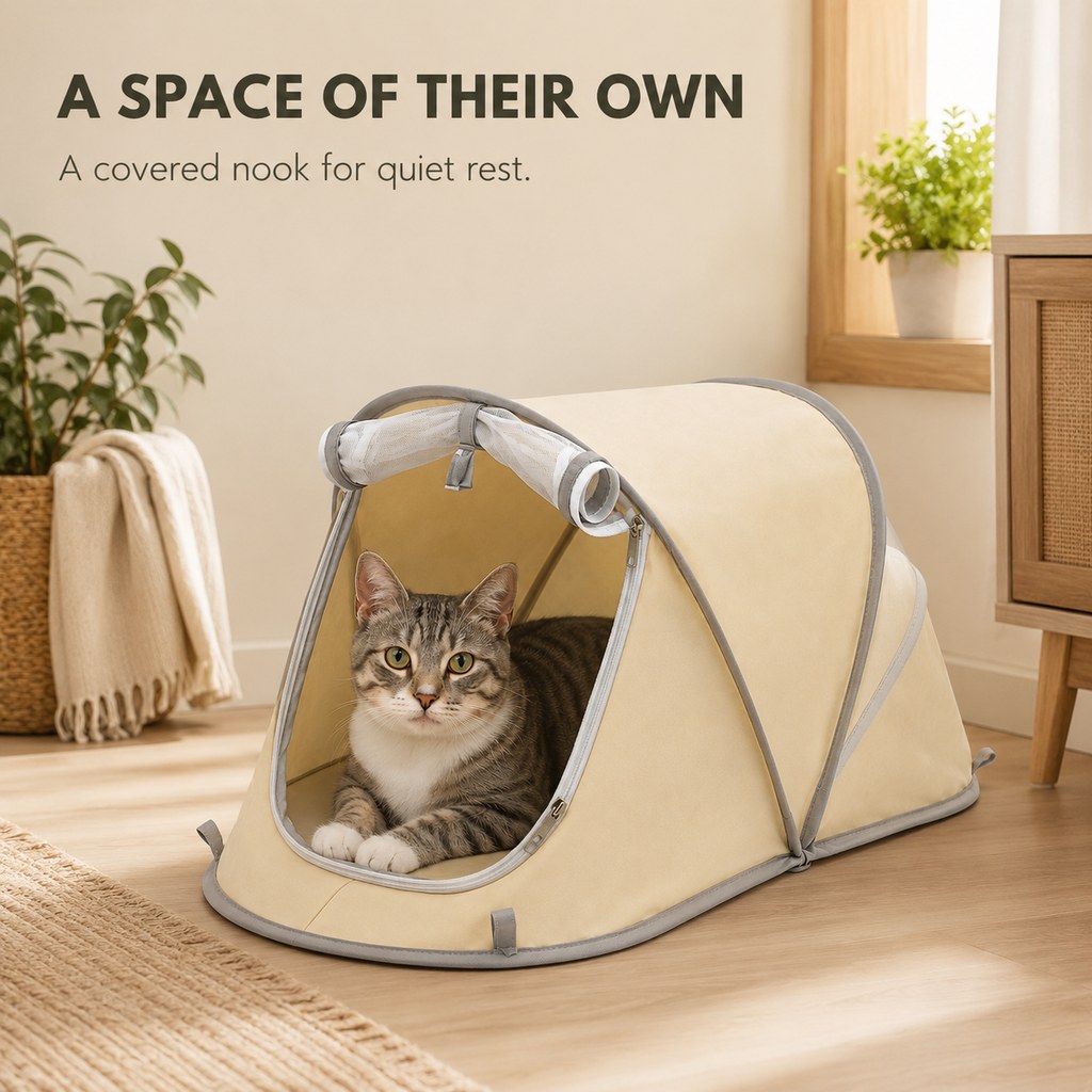 Ortekor Portable Foldable Pet Tent for Cats & Small Dogs - Cozy Private Resting Space for Home, Patio & Camping