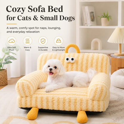 Ortekor Cozy Pet Sofa Bed for Cats & Small Dogs - Warm Indoor Lounger with Winter & All-Season Options