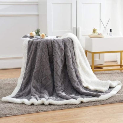 Plush Sherpa Gravity Blanket 59×79 inches Brown Couch Throw Calming Sleep Aid Relaxation Layer for Bedroom Living Room Sofa Reading Nook Snu