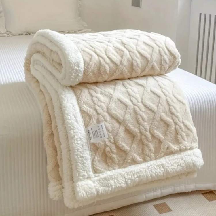 Plush Sherpa Weighted Throw with Glass Bead Fill – Cozy Quilted Lap Blanket for Beds, Couches, Reading, Lounging & Sleep – Machine Washable