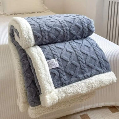 Plush Sherpa Weighted Throw Blanket with Glass Bead Fill for Better Sleep & Stress Relief