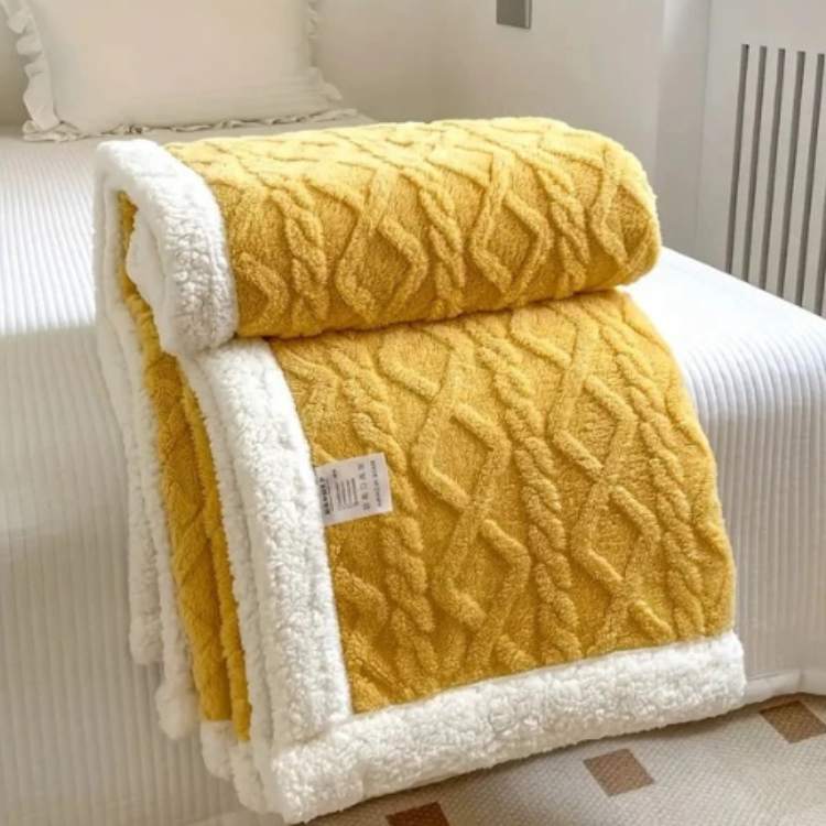 Plush Sherpa Weighted Throw with Glass Bead Fill – Cozy Quilted Lap Blanket for Beds, Couches, Reading, Lounging & Sleep – Machine Washable