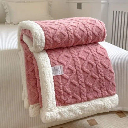 Plush Sherpa Weighted Throw with Glass Bead Fill – Cozy Quilted Lap Blanket for Beds, Couches, Reading, Lounging & Sleep – Machine Washable