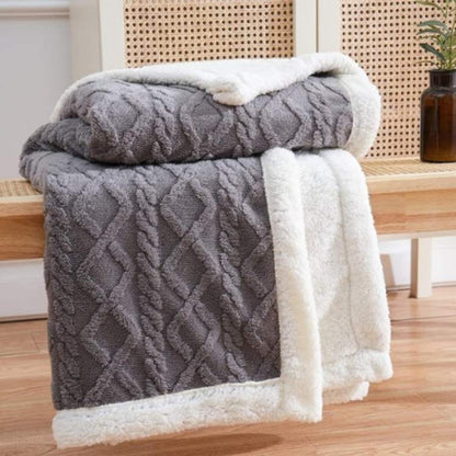 Plush Sherpa Weighted Throw Blanket with Glass Bead Fill for Better Sleep & Stress Relief