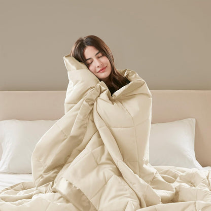 Windom Collection | Down Alternative Blanket with Moisture-Wicking Treatment | Lightweight & Soft Bed Cover for All Seasons, Satin Trim