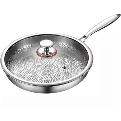 Titanium Nonstick Skillet with Textured Surface for Healthy Cooking on Gas Electric Induction Stove 10 to 12 Inch Sizes Metal Utensil Safe