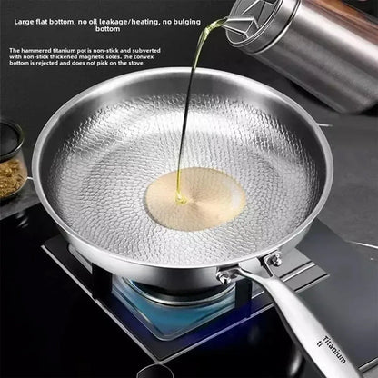 Titanium Nonstick Skillet with Textured Surface for Healthy Cooking on Gas Electric Induction Stove 10 to 12 Inch Sizes Metal Utensil Safe