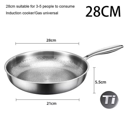 Titanium Nonstick Skillet with Textured Surface for Healthy Cooking on Gas Electric Induction Stove 10 to 12 Inch Sizes Metal Utensil Safe