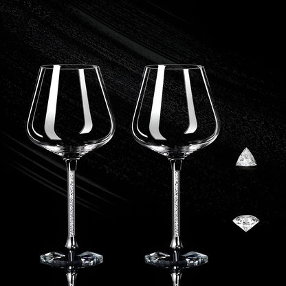 Wine Glasses Set of 2 Premium Stemware Clear Crystal Barware 17.6 oz Stemmed Goblets for Red White Wine Dinner Party Anniversary Wedding