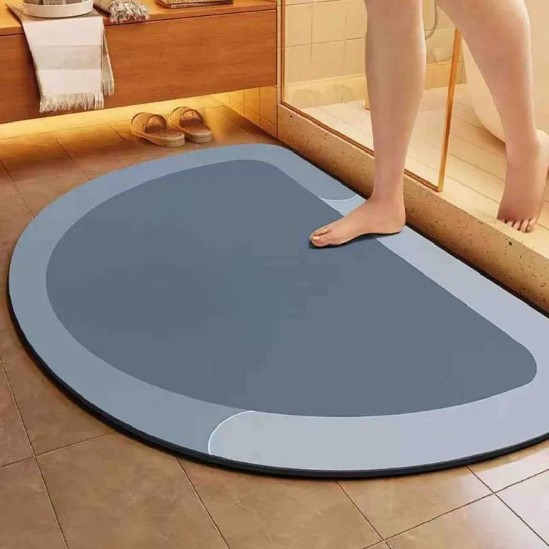 Quick-Dry Non-Slip Bath Mat with Moisture-Wicking Core for Bathroom, Shower & Toilet