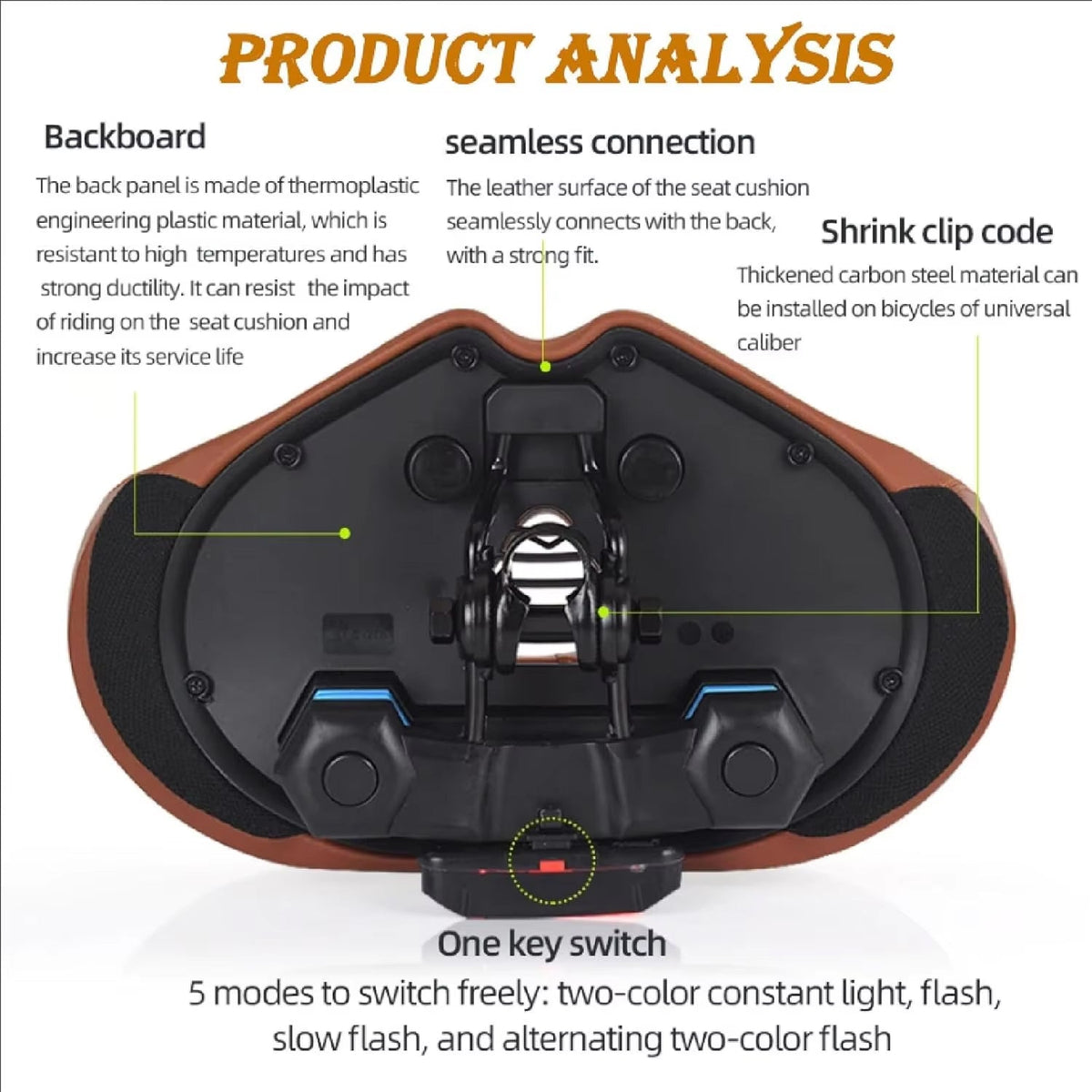 Ergonomic Split Saddle for Bicycles – Pressure-Free Cycling Seat with Spring Suspension & Wide Cushion