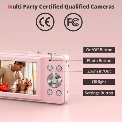 Retro Point-and-Shoot Camera with 1080p Recording & Large Display Screen for Snapshots, Events, Vacations