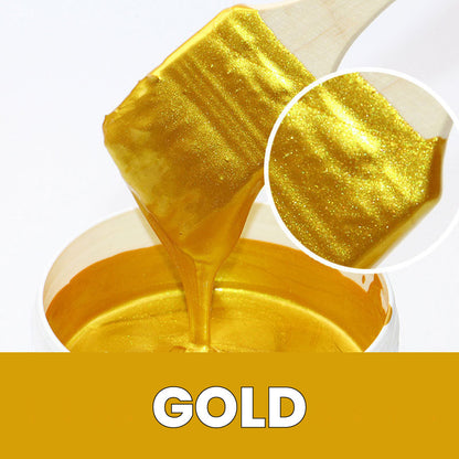 Metallic Leaf Paint for Furniture & Crafts – Gold & Silver Shimmering Finish – Water-Based Craft Paint with Brush – 7 oz