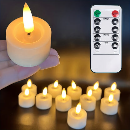 Battery Operated Flickerless Tea Light Set with Remote Control Warm Glow for Dining Tables Holiday Centerpieces Living Room Accents Safe Ind