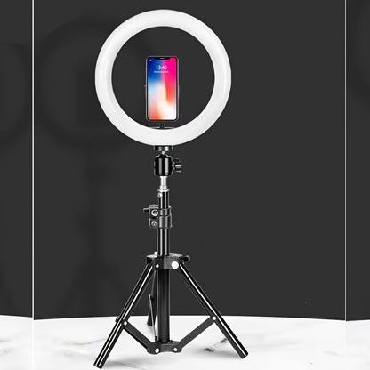 10-Inch Dimmable Ring Light with 22-Inch Tripod Stand and Phone Mount for Selfies, Video Recording, Streaming, Content Creation, Beauty