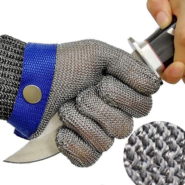 Cut-Resistant Safety Gloves | Stainless Steel Mesh Work Gloves for Food Prep Kitchen Industrial Use | Flexible Hand Protection with