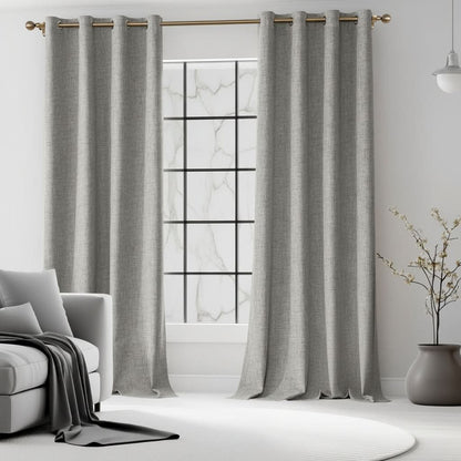 BURLAPLIVA – Blackout Textured Curtains for Elegant Living Rooms