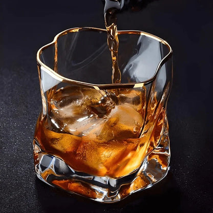Bourbon Tasting Tumblers Ridged Crystal Glass 10 oz Spirits Drinkware Set for Scotch Cocktails Home Bar Whisky Enthusiasts Two-Piece Barware