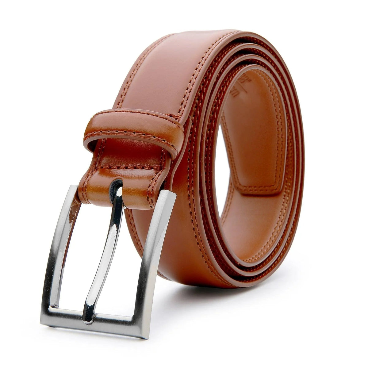 Genuine Leather Belt with Classic Pin Buckle for Men & Women – Versatile Dress Belt for Business & Casual Wear in 7 Colors & Waist Sizes 30-