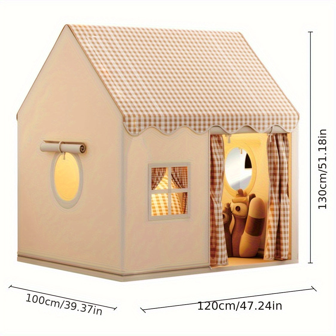 Kids Fort Tent for Bedroom & Playroom | Portable Pop-Up Play House 51 x 47 x 39 Inches | Cozy Indoor Hideout & Private Den for Toddlers