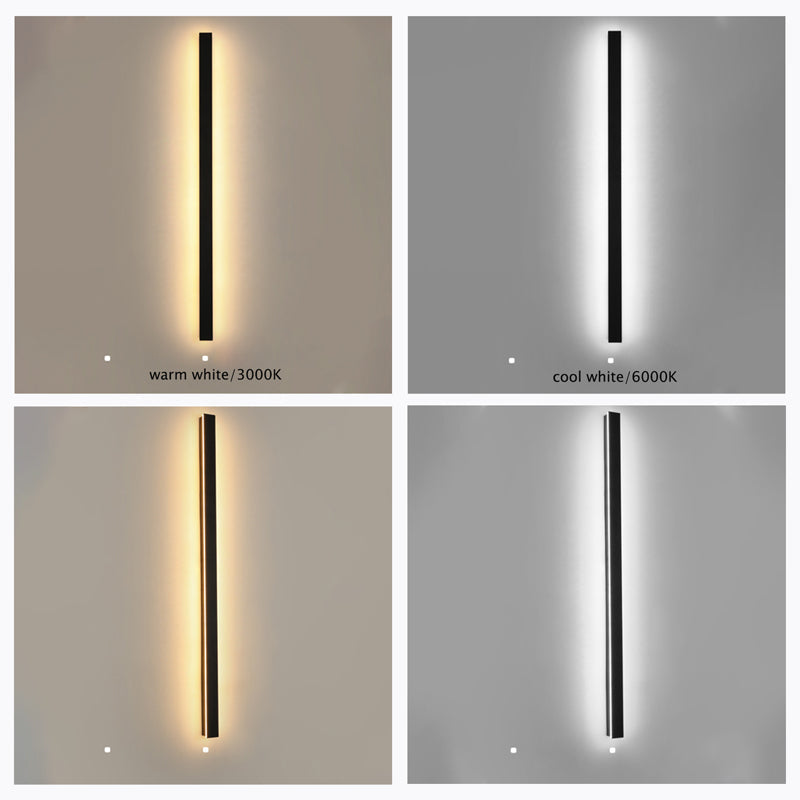 Linear LED Outdoor Sconce 79 Inch Waterproof Metal Wall Light for Patio Garden Facade Pathway Modern Exterior Minimalist Architecture Fixtur