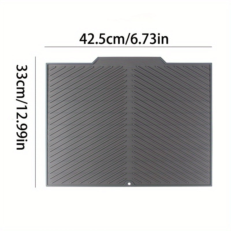 Silicone Drying Mat for Kitchen Counter – Heat Resistant, Non-Slip Dish Drainer Pad for Dishes, Glasses, Cookware | Dishwasher Safe
