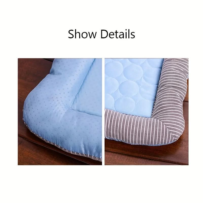 Cooling Dog Bed for Summer, Cat Bed with Non Slip Base, Washable Pet Bed with Breathable Cooling Fabric