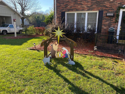 Outdoor Nativity Scene Set – Weather-Resistant Christmas Yard Display with Holy Family Figurines