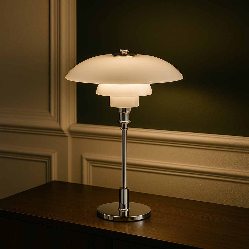 Modern Glass Globe Table Lamp with Dimmer Switch for Bedroom & Living Room – LED Accent Light with Gold or Silver Metal Base