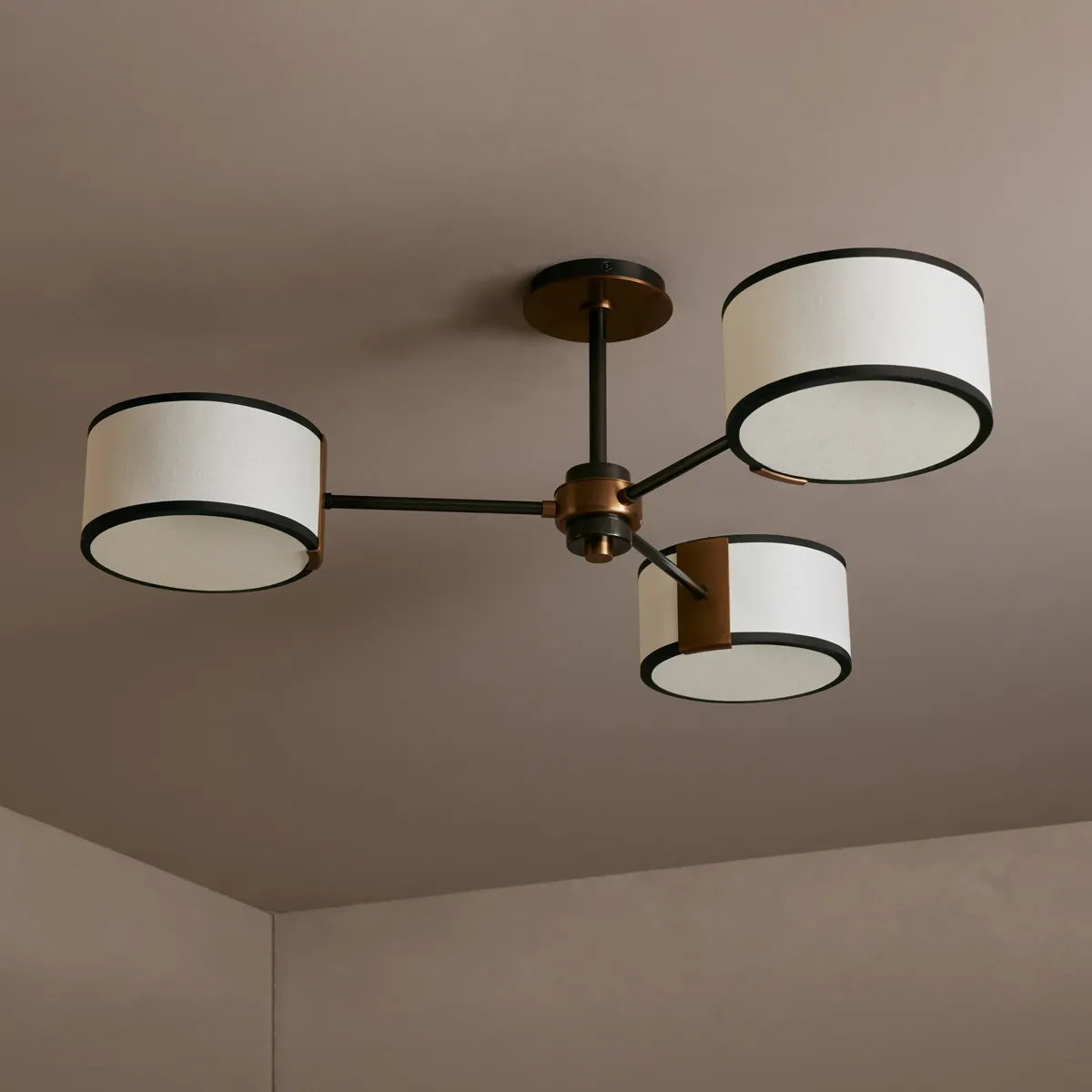 Fabric Drum Ceiling Light 36-Inch – Steel Flush Mount for Living Room, Bedroom, Entryway & Hallway