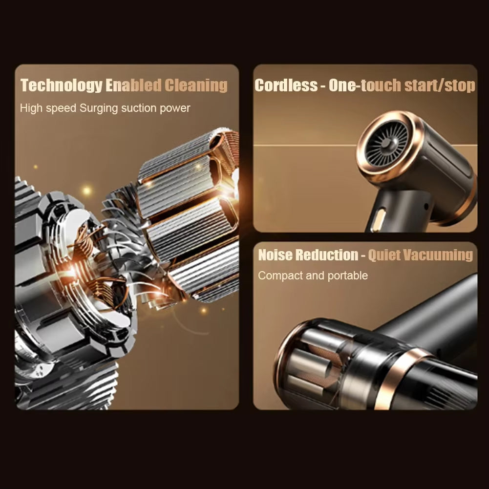 Cordless Handheld Car Vacuum Cleaner with 45000Pa Suction Power & 5-in-1 Multi-Function for Auto Interior Detailing Pet Hair Removal