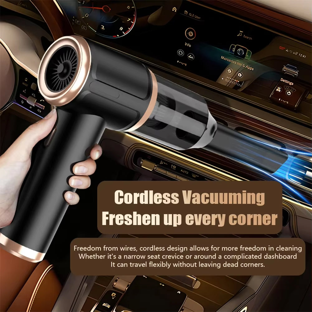 Handheld Cordless Auto Vacuum – 45000Pa High-Power Suction for Cars, Upholstery & Pet Hair | 5-in-1 Wet/Dry Cleaner